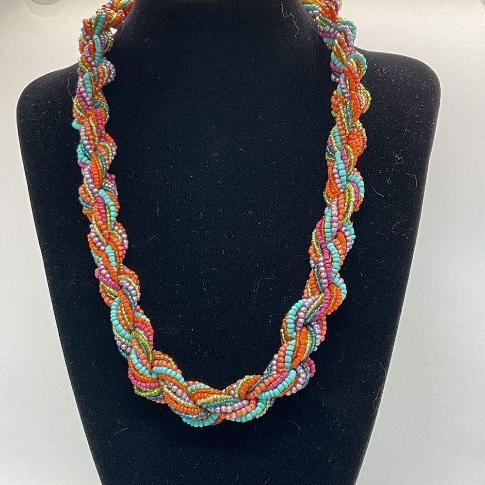 NWT Hannah Multicolor Braided Beaded Necklace